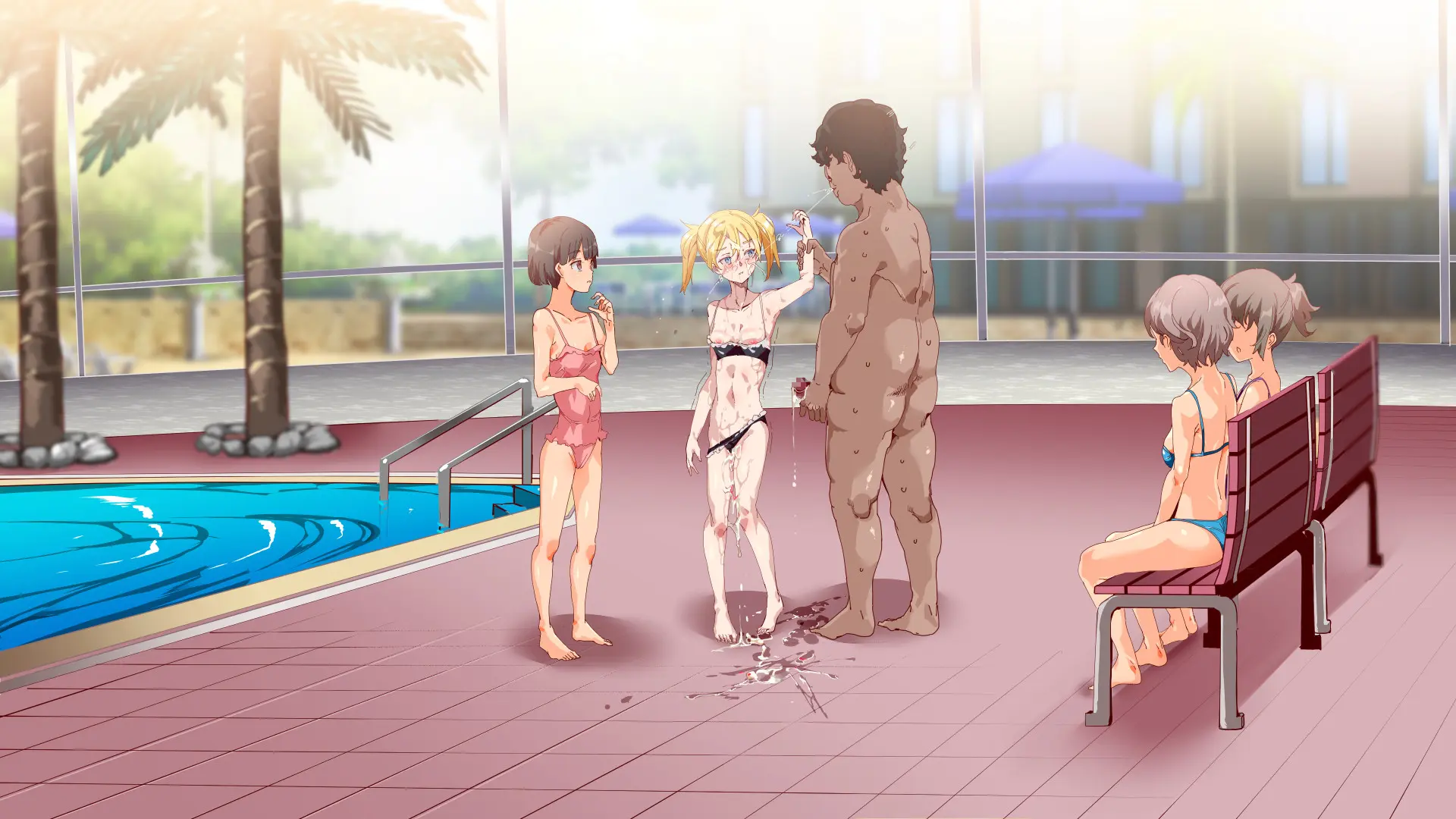 Mukanshin Pool ~Au Onna Zenin, Sekuhara Shihoudai No Aruku Nama Onaho | 무관심 수영장 ~만나는 여자 전원 성희롱 무제한의 걸어다니는 생오나홀 ~